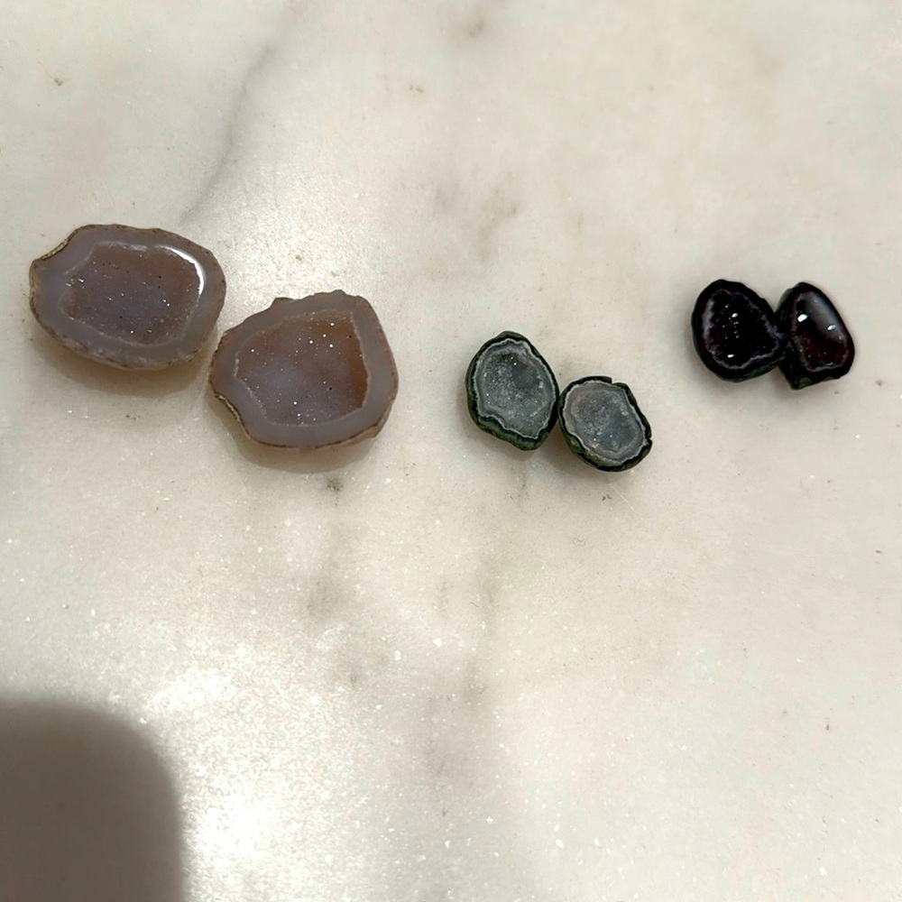 Lot of 3 pairs of geode stones BEAUTIFUL